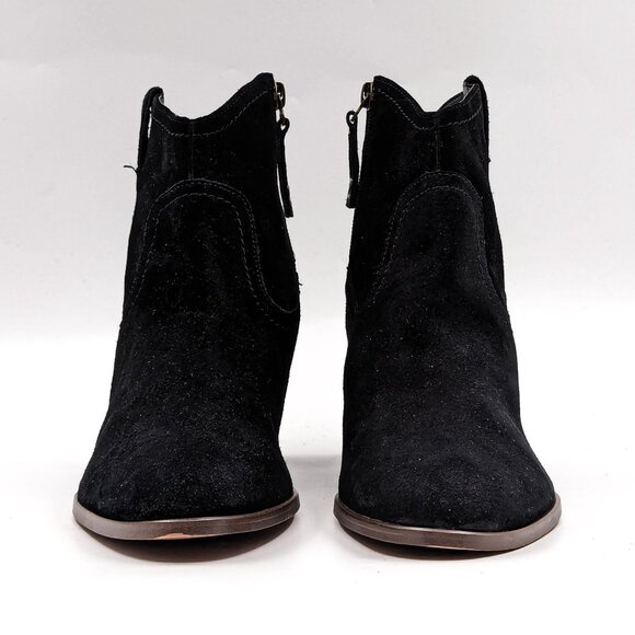 Zodiac Women Kela Western Cowboy Black Suede Ankle Boots size 10 - Picture 2 of 11